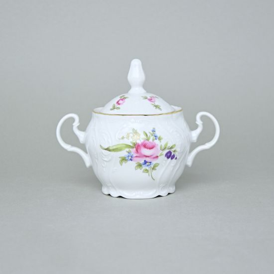 Sugar bowl 0,3 l, Thun 1794 Carlsbad porcelain, BERNADOTTE Meissen Rose