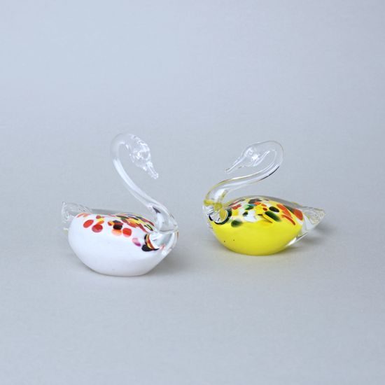 Swan – solid glass, 8 cm (random decor selection), GlasStar Bohemia Glass