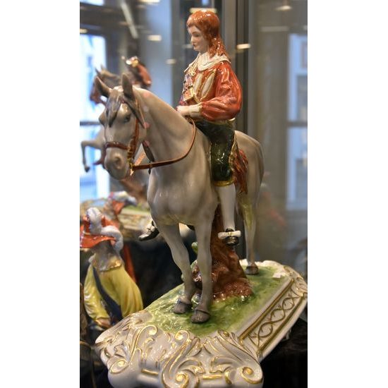 D'Artagnan ridding, Kurt Steiner, Porcelain Figures Unterweissbacher