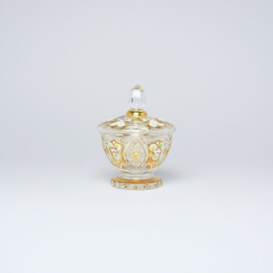 Cut Crystal Dose - Round, Gold + Enamel, Jahami Bohemia