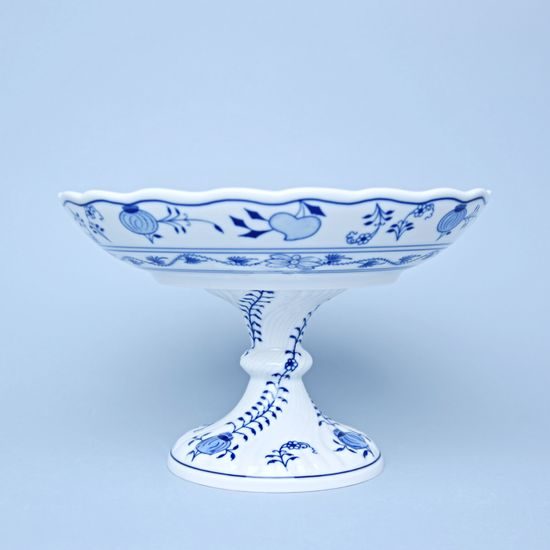 Mísa kompotová oboustranná 24 cm na ozdobné noze nízké, Cibulák, originální z Dubí