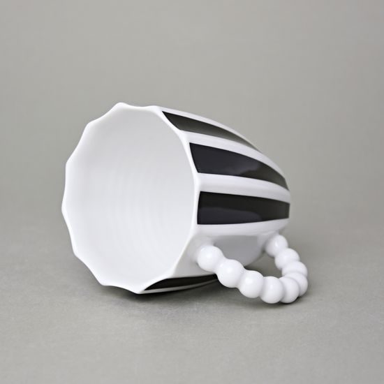 Mug Retro Z Black - White Stripes, 400 ml, Porcelain Goldfinger