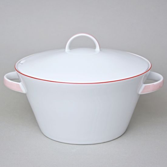 Soup tureen 3 l, Thun 1794, karlovarský porcelán, TOM red line