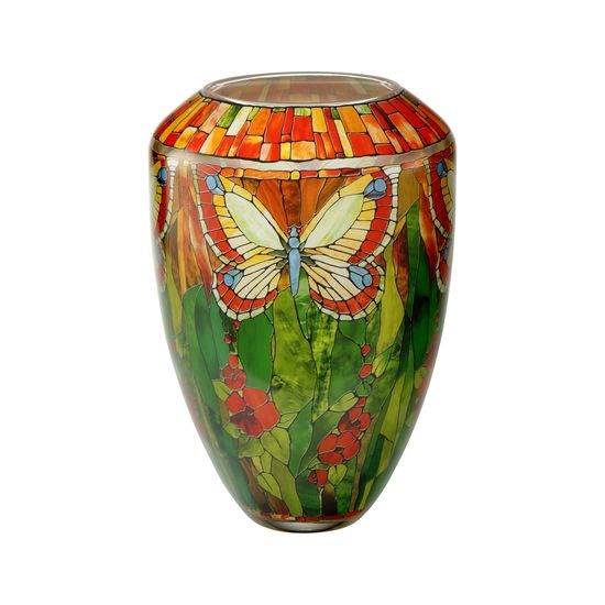 Vase L.C.Tiffany - Butterflies, 20,5 / 20,5 / 30 cm, Glass, Goebel