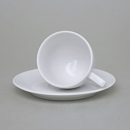 Šálek a podšálek vysoký 90 ml / 120 mm, Lea bílá, Thun karlovarský porcelán