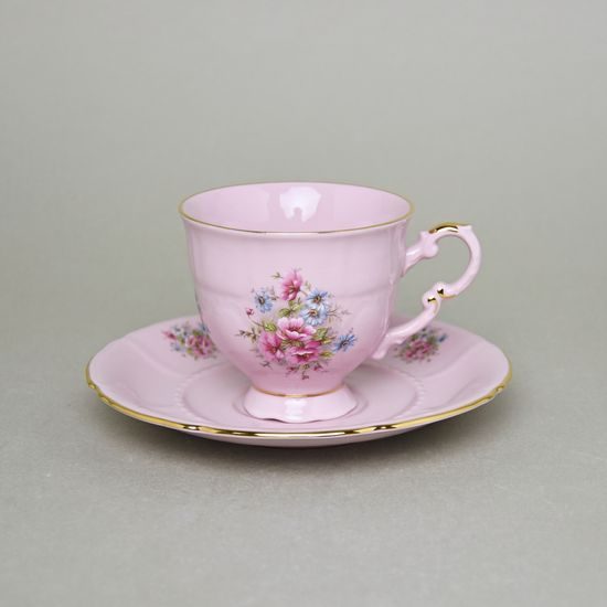 Cup 140 ml and saucer coffee, decor 13, Leander, rose china