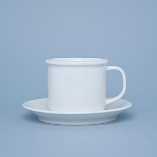 Mug Retro 180 ml smaller + saucer 14 cm, white, G. Benedikt 1882