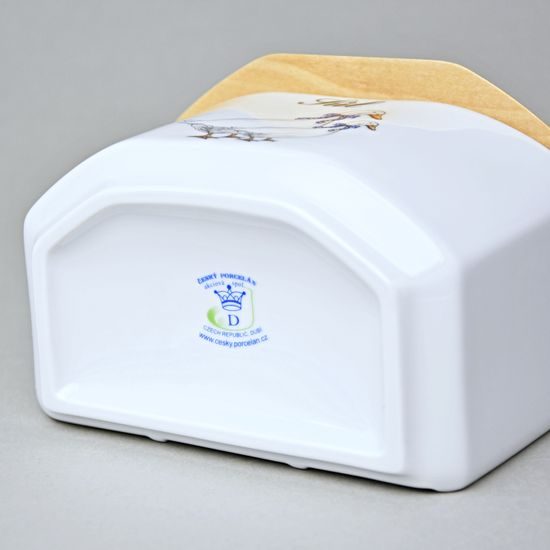 Slánka závěsná s dřevěným víčkem, 700 ml, Český porcelán a.s., husy