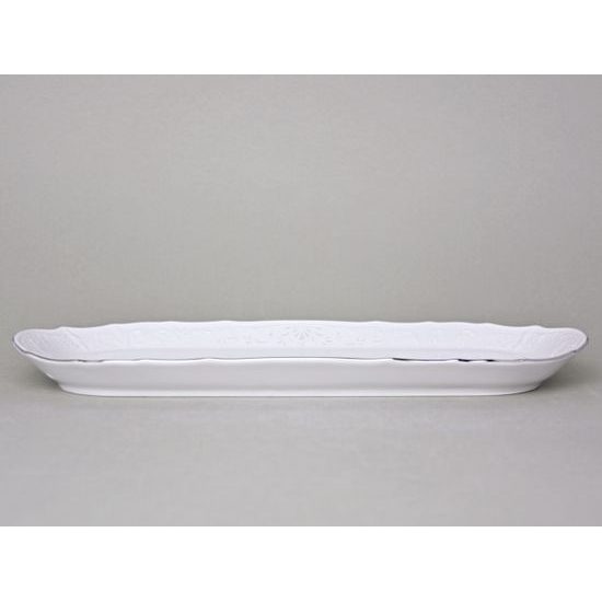 Tray flat 37 cm, Thun 1794 Carlsbad porcelain, BERNADOTTE frost, Platinum line