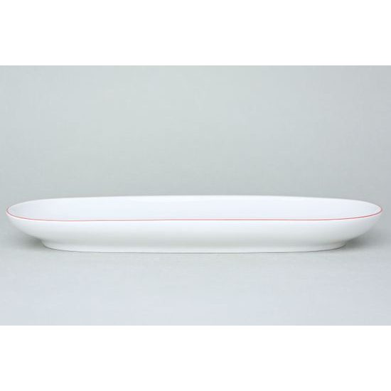 Dish oval 36 cm, Thun 1794 Carlsbad porcelain, TOM red