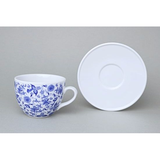 Šálek 480 ml široký a podšálek 17 cm Milada, Fragmenty cibuláku, zelená, Český porcelán a.s.