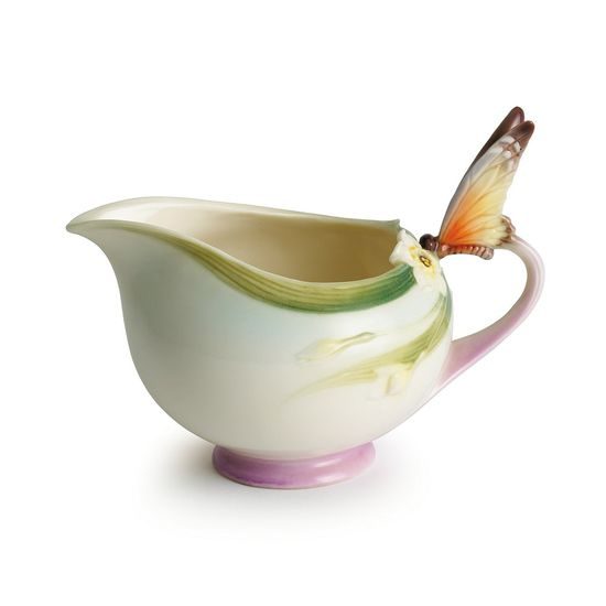 Papillon butterfly design sculptured porcelain creamer 10 cm, FRANZ Porcelain