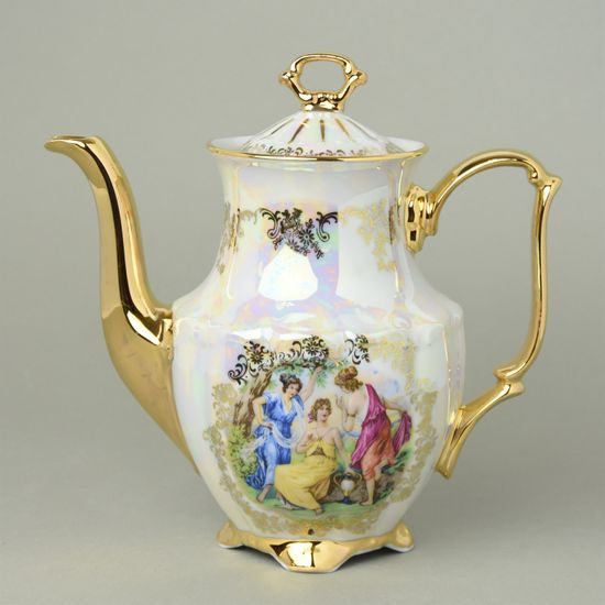 Coffee pot 1,2 l, The Three Graces, gold+pearl, Carlsbad