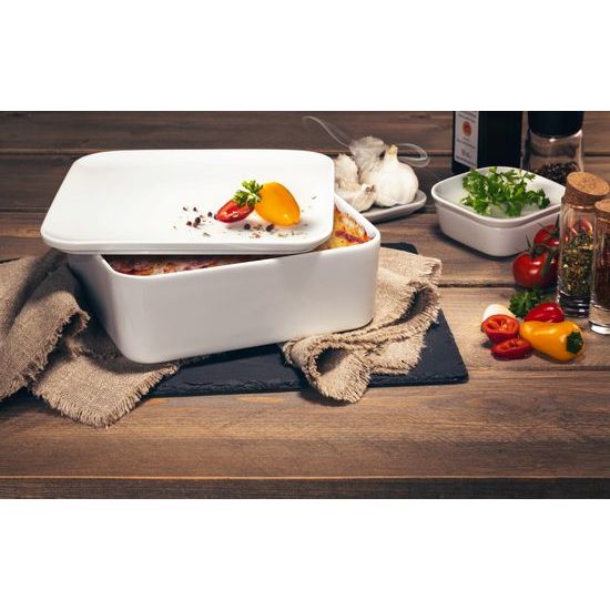 Mísa zapékací s víkem 24 x 24 x 8 cm, NO LIMITS, porcelán Seltmann