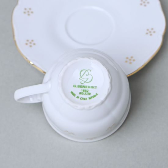 Šálek vysoký 80 ml na espresso + podšálek 12 cm, Verona zlatá Valbella, G. Benedikt