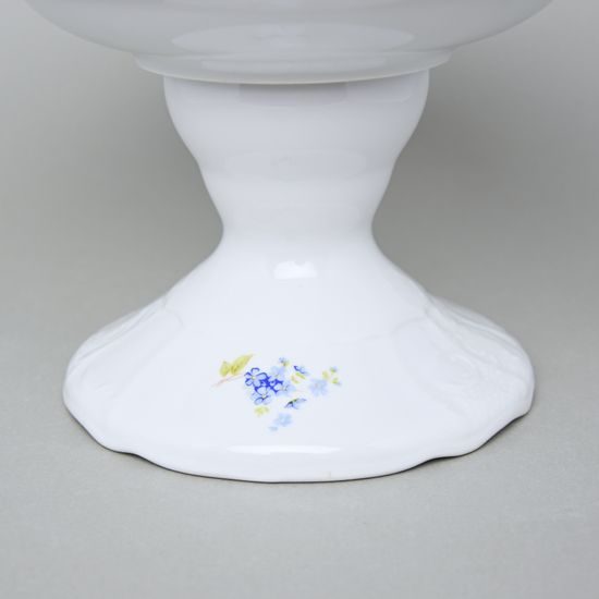 Bowl 25 cm on stand, Thun 1794 Carlsbad porcelain, BERNADOTTE Forget-me-not-flower