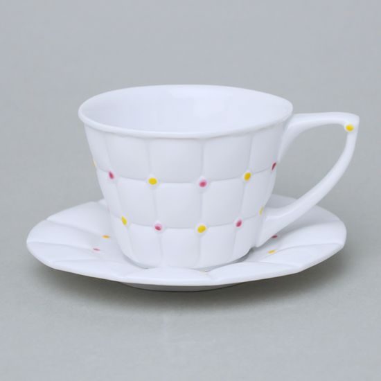 Šálek 100 ml a podšálek 12 cm, Barcelona, porcelán Goldfinger