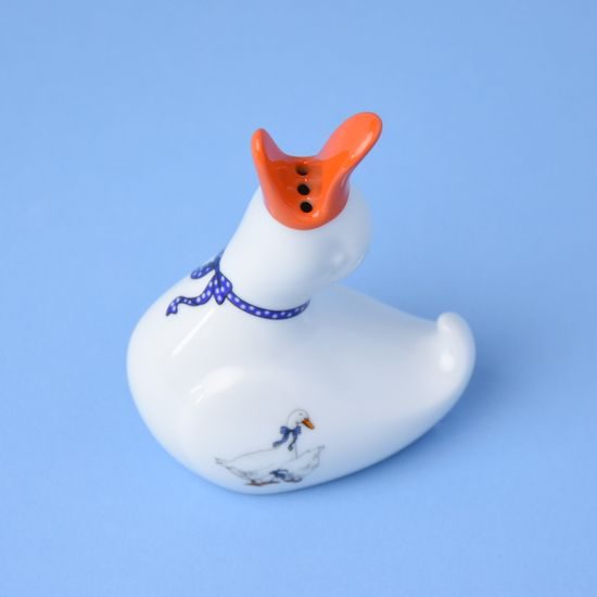 Goose: Salt shaker goose with orange beak 12 cm, Leander Loučky