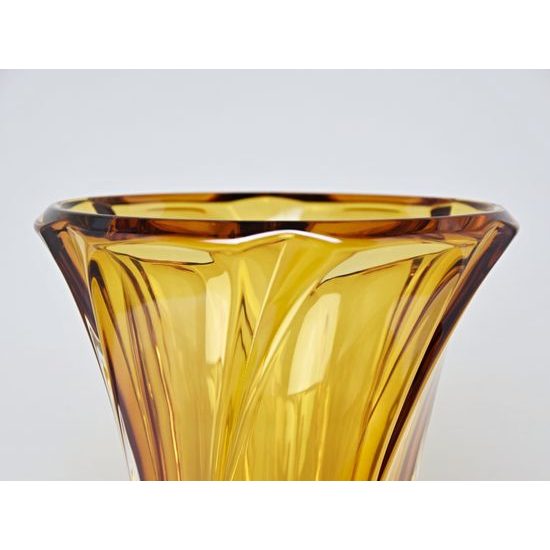 Aurum Crystal skleněná váza Mozart Amber 32 cm