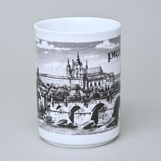 Hrnek / hrneček Boby 160 ml s motivem Karlova mostu a Pražského hradu, Prince porcelain 1925
