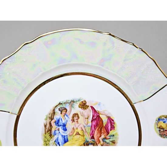 The Three Graces: Dish round flat (club plate), Thun 1794 Carlsbad porcelain, BERNADOTTE
