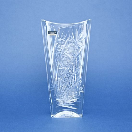 Křišťálová váza Okinawa broušená, Dekor kometa, 255 mm, Crystal BOHEMIA