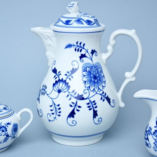 Kávová souprava pro 6 osob (cukřenka s oušky), Cibulák, originální z Dubí