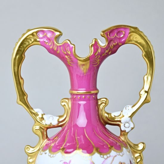 Váza AMFORA dvouuchá 28,5 x 13 x 10 cm, Purpur, Vázy Duchcov