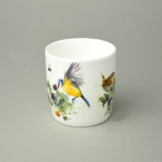 Garden wildlife: Mug Sophie 350 ml birds on blackberry, Roy Kirkham fine bone china