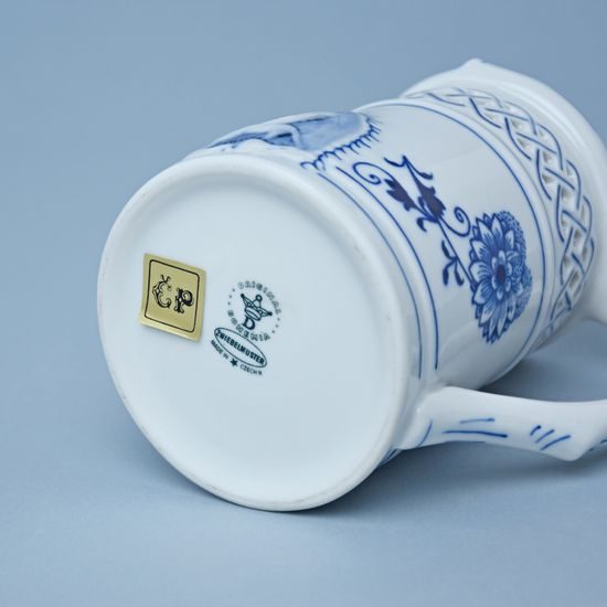 Embossed beer jug 400 ml, Original Blue Onion Pattern