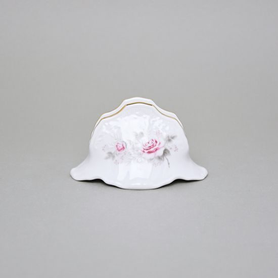 Gold line: Napkin holder, Thun 1794 Carlsbad porcelain, BERNADOTTE roses