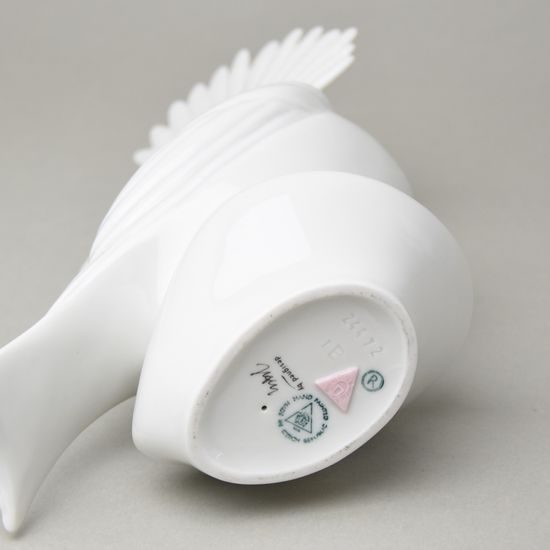 Dudek 28 cm, Bílá + zlato, Porcelánové figurky Duchcov
