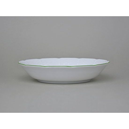 7047703: Miska (talíř) 19 cm coupsoup, Thun 1794, karlovarský porcelán, NATÁLIE sv. zelená linka