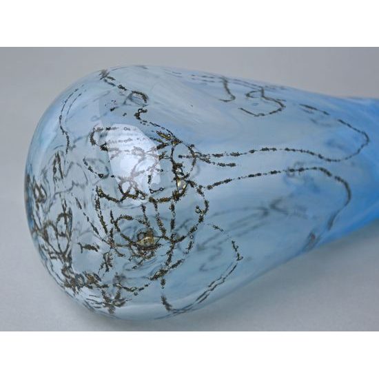 Váza tvarovaná 33 cm, hutní sklo, ruční práce, Vendula Zámečníková