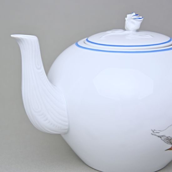 Konvice čajová se sítkem 2 l, Český porcelán a.s., husy