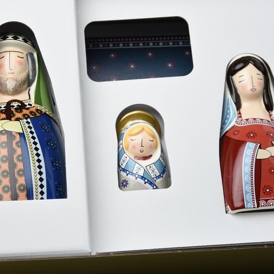 Sada figurek Ježíšek, Marie, Josef, keramika EGAN