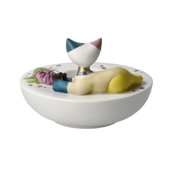 Candle holder R. Wachtmeister - Fiducia, 12 / 12 / 8,5 cm, Porcelain, Cats Goebel