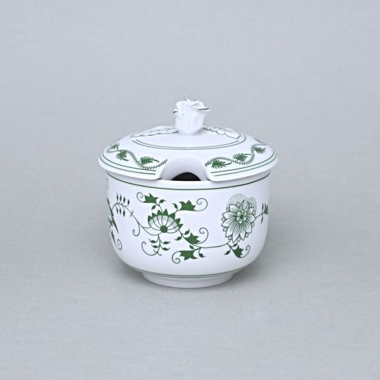 Cukřenka bez oušek s víčkem s výřezem 0,20 l, zelený cibulák, Český porcelán a.s.
