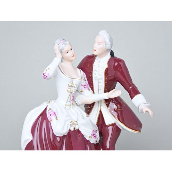 Couple Rococo 17,5 x 10,5 x 22 cm, Purple, Porcelain Figures Duchcov