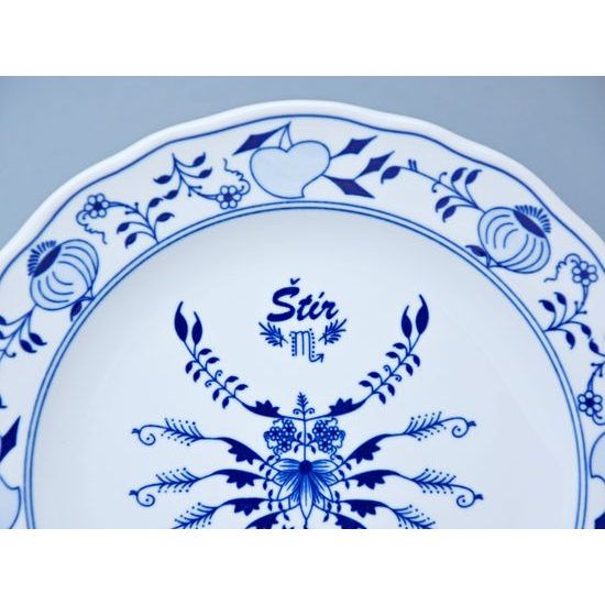 Talíř mělký 24 cm, Štír, (i na zeď), Cibulák, originální z Dubí