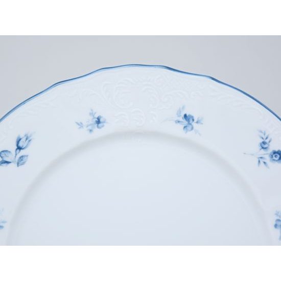 Plate flat 25 cm, Thun 1794 Carlsbad porcelain, BERNADOTTE blue flower