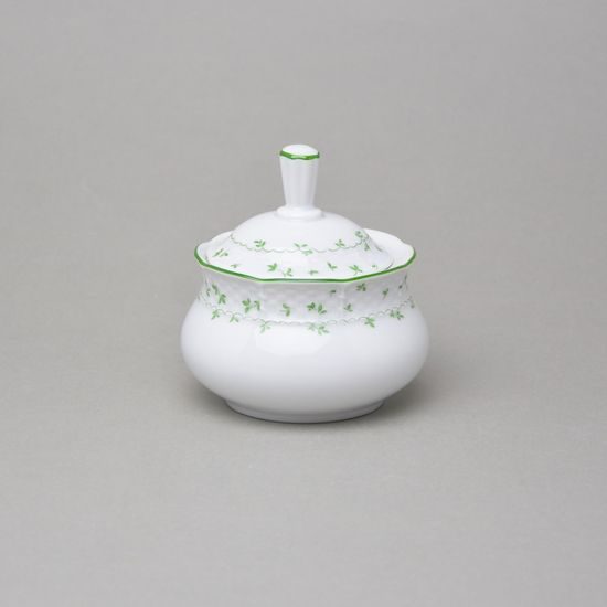 NATÁLIE zelené kvítky: Cukřenka 250 ml, Thun 1794, karlovarský porcelán