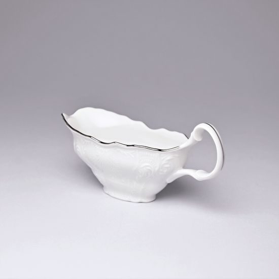 Sauce boat small 50 ml, Thun 1794 Carlsbad porcelain, BERNADOTTE frost, Platinum line