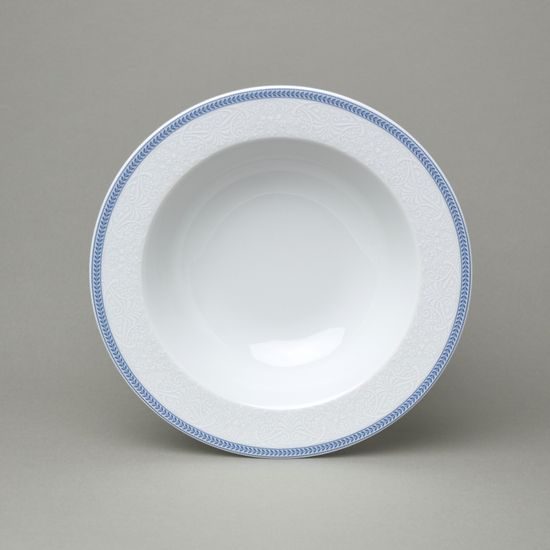 Plate deep 22 cm ELLA 450 ml (voluminous), Thun 1794, karlovarský porcelán, 80136 decor - blue lace