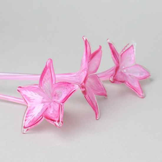 Flower with stem 38 cm - pink, 1 pcs., Pačinek GLASS