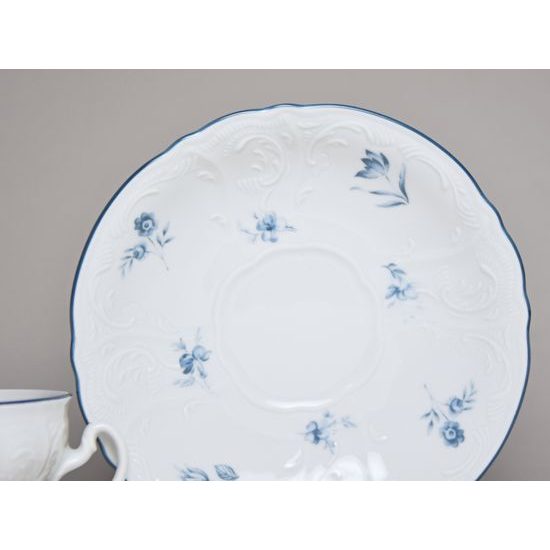 Tea cup and saucer 205 ml / 15,5 cm, Thun 1794 Carlsbad porcelain, BERNADOTTE blue flower