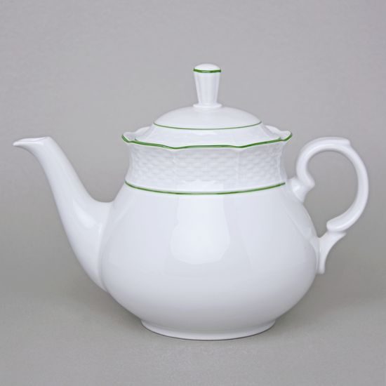 7047703: Tea pot 1,2 l, Thun 1794, karlovarský porcelán, NATÁLIE light green lines