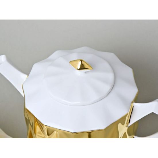 Tea / Coffee Set for 2 pers, Diamond Gold, Goldfinger Porcelain
