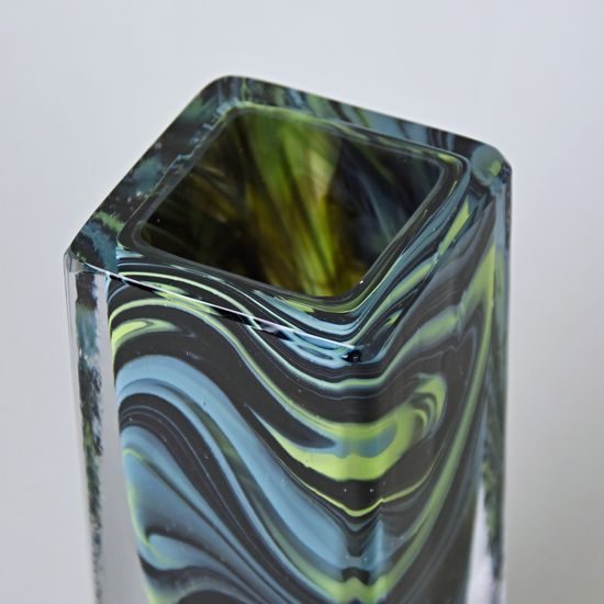 Vase Square 19 cm, collection One, metallurgical glass, Vendula Zámečníková