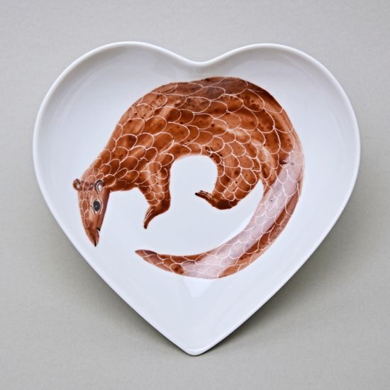 Bowl Heart of Africa - Pangolin, 16 x 15,5 cm, Limited edition 10 pcs., Decor by Helena Hlušičková